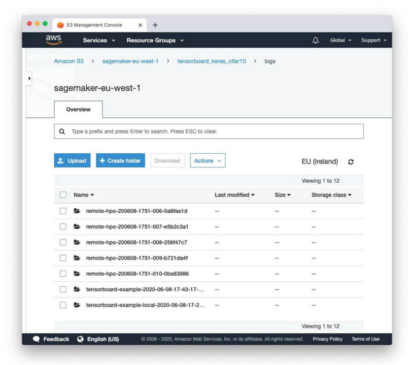 Visualizing TensorFlow training jobs with TensorBoard