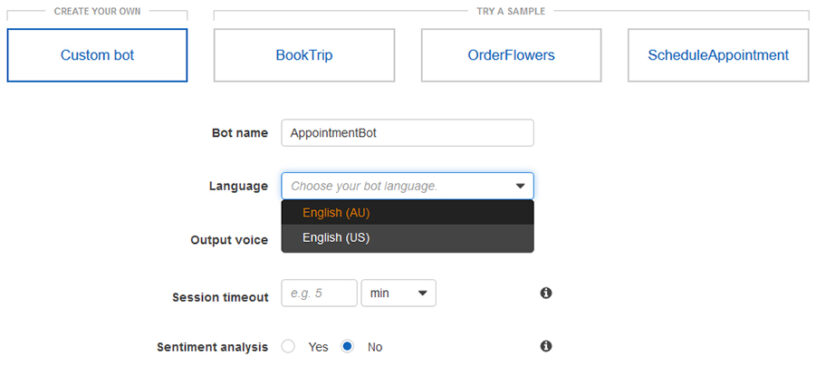 Creating a sophisticated conversational experience using Amazon Lex in Australian English